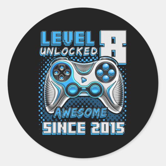 8 Unlocked 素晴らし 2015ビデオゲーム第8誕生日Bo ラウンドシール (正面)