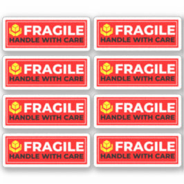 8 Vinyl Fragile Stickers (Handle with Care) シール