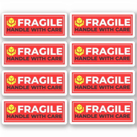8 Vinyl Fragile Stickers (Handle with Care) シール (正面)