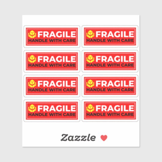 8 Vinyl Fragile Stickers (Handle with Care) シール (シート)