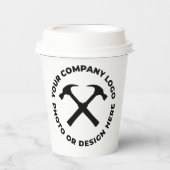 8 xカスタムパーソナライズされたロゴ紙CUPS (リッド付き) 紙コップ (正面)