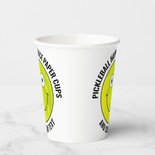 8 xカスタムパーティーブルーアイズハッピー顔 紙コップ (左)