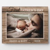 8 x10写真テンプレートファースト・ファーザー・デイ・ウッド フォトプラーク (正面)