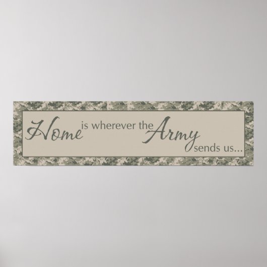 8"x30"ホームは陸軍が我々のウォールアートデコラを送る場所 ポスター (正面)