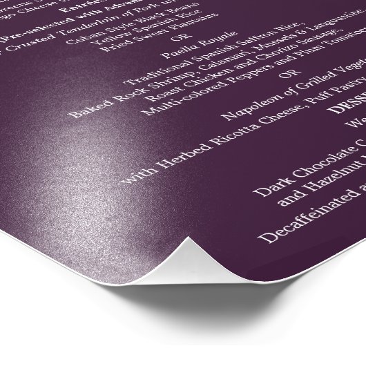 8 x 10テーブルディナーメニュー(フレーミング用) フォトプリント (角)