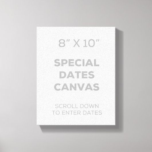 8" x 10"特別日付キャンバス キャンバスプリント (正面)