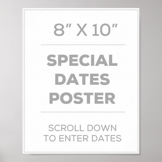 8" x 10"特別日付ポスター ポスター (正面)