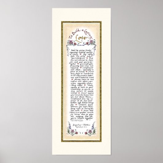 8 x 20ロングラブクリーム金ゴールドリーフを構築 ポスター (正面)