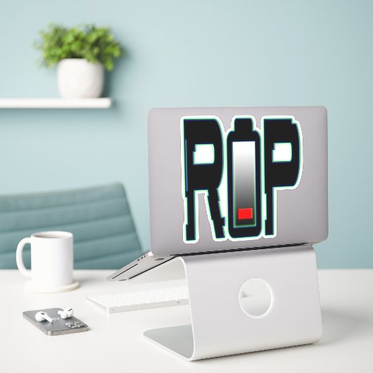 8" x 8"カットカスタムビニールのシール シール (デスク上のノートパソコン)