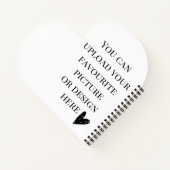 8" x 8"ハート型のカスタマイズ ノートブック (裏面)