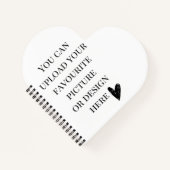 8" x 8"ハート型のカスタマイズ ノートブック (正面)