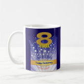 8 Year CUSTOM Recovery Anniversary Bold Numeral コーヒーマグカップ (左)