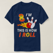 8 year old bowling birthday Boy Funny Bowler Girl Tシャツ (デザイン正面)