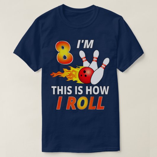 8 year old bowling birthday Boy Funny Bowler Girl Tシャツ (デザイン正面)