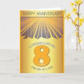 8 Year Sober Anniversary | Golden Ray 12 Step  カード (黄色い花)