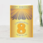 8 Year Sober Anniversary | Golden Ray 12 Step  カード (正面)