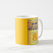 8 Year Sober Anniversary | Golden Ray 12 Step コーヒーマグカップ (正面右)