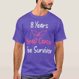 8 Years Breast Cancer Free Pink Breast Cancer Surv Tシャツ