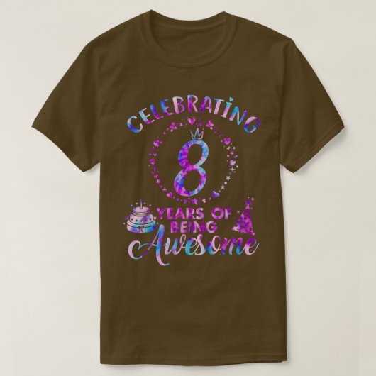 8 Years Of Being Awesome 8 Years Old 8th Birthday  Tシャツ (デザイン正面)