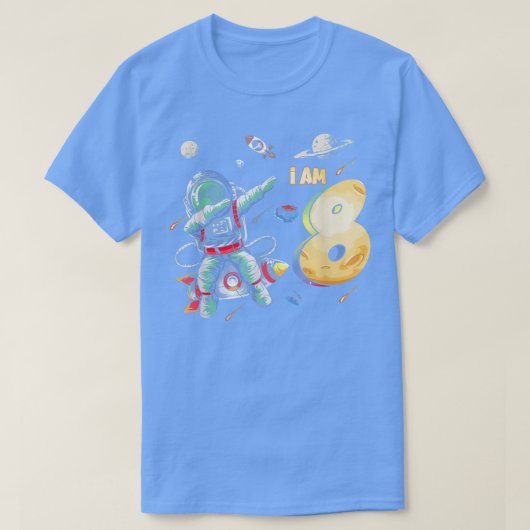 8 Years Old Birthday Boy Astronaut Space 8th Birth Tシャツ (デザイン正面)