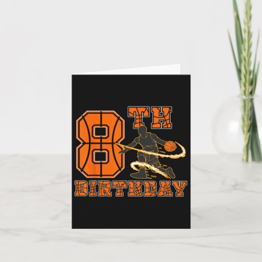 8 Years Old Bysketbyll Player 8th Birthday Boy Son カード (正面)