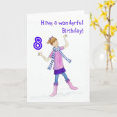 8 yr oldの女の子のためのバースデー・カード カード (黄色い花)