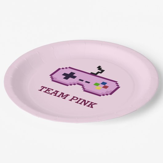 8bitゲーマーの性はチームピンクを明らかにします ペーパープレート (アングル)