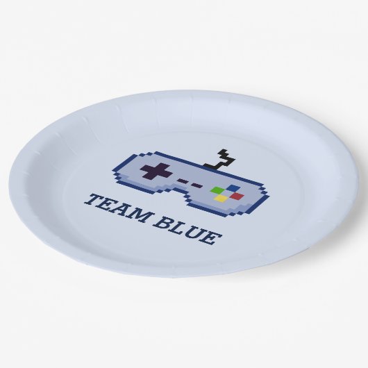 8bitゲーマーの性はチーム青を明らかにします ペーパープレート (アングル)