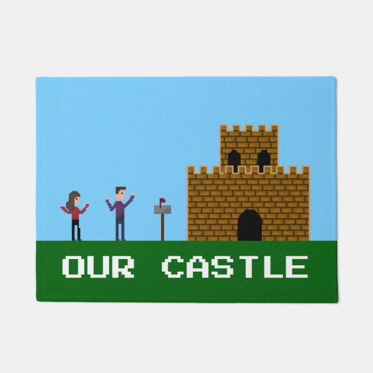 8Bitピクセルゲーマーの歓迎の家私達の城 ドアマット (正面)
