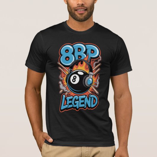 8BP Legend - Eight Ball Fire Graphic Tシャツ (正面)