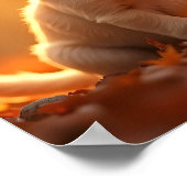 8K- Golden Retriever in Autumn Maple Leaves ポスター (角)