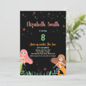 8thブラックマーメイド誕生日招待状 招待状 (スタンド正面)