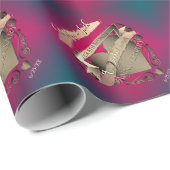 8thブロンズ結婚ズ記念ハートエンブレム ラッピングペーパー (ロールコーナー)