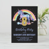 8thレインボーユニコーン誕生日招待状 招待状 (スタンド正面)