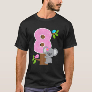 8th誕生日コアラベア8th誕生日ガールコアラスB Tシャツ