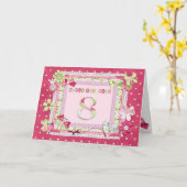 8th誕生日スクラップブック作りスタイル カード (黄色い花)