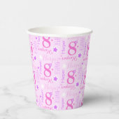 8th誕生日スターカスタムピンクパープルキッズパーティー 紙コップ (右)