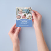 8th誕生日フォトコラージュ招待状ボーイガールミックス チラシ (手)