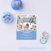 8th誕生日フォトコラージュ招待状ボーイガールミックス チラシ (シングル)