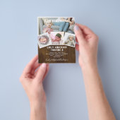 8th誕生日フォトコラージュ招待状ボーイガールミックス チラシ (手)