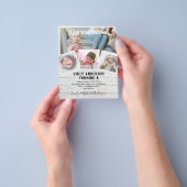 8th誕生日フォトコラージュ招待状ボーイガールミックス チラシ (手)