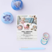 8th誕生日フォトコラージュ招待状ボーイガールミックス チラシ (シングル)