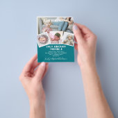 8th誕生日フォトコラージュ招待状ボーイガールミックス チラシ (手)