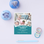 8th誕生日フォトコラージュ招待状ボーイガールミックス チラシ (シングル)