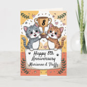8th Anniversary Wedding cats カード (正面)