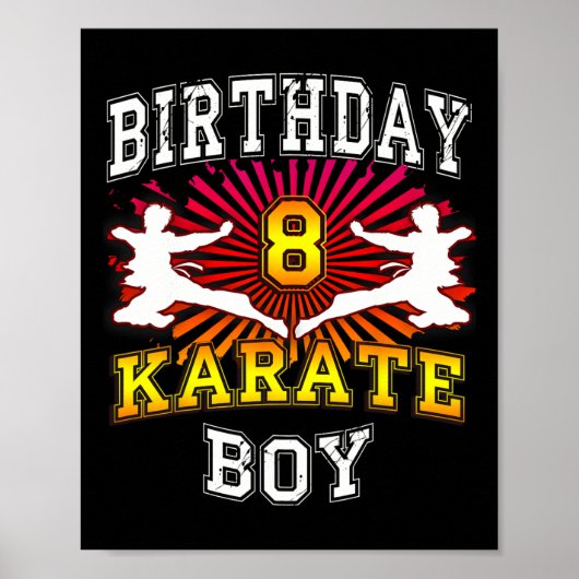 8th Birthday Boy - Karate 8 Years Old Kid  ポスター (正面)