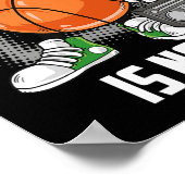 8th Birthday Bysketbyll Player Fun 8 Years Old Kid ポスター (角)