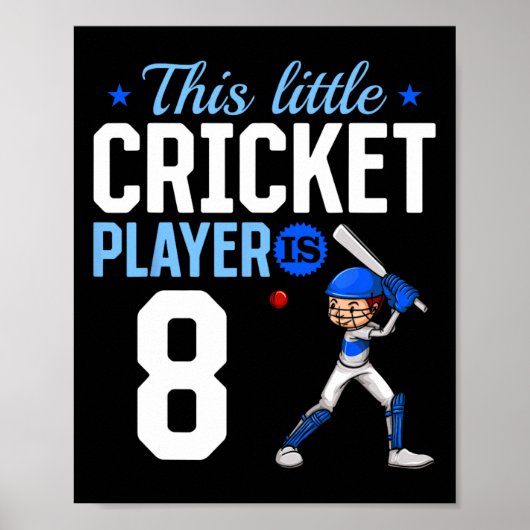 8th Birthday Cricket Player  ポスター (正面)