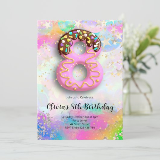 8th Birthday Girls Invitation 招待状 (スタンド正面)