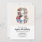 8th Birthday Invitation Minimalist - Number 8 招待状 (正面)